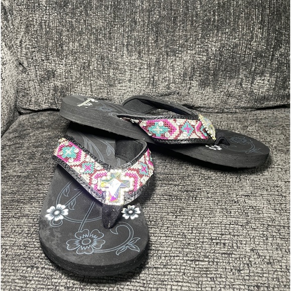 Montana West Flip Flops Bling Cross Size 7 - Picture 3 of 8